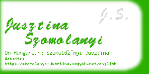 jusztina szomolanyi business card